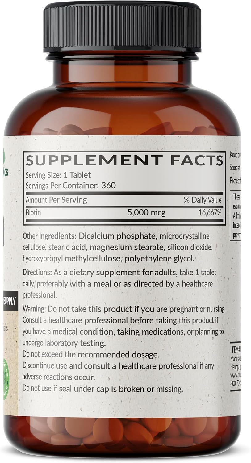 Futurebiotics Biotin 5000 mcg - 360 Vegetarian Tablets - görsel 2