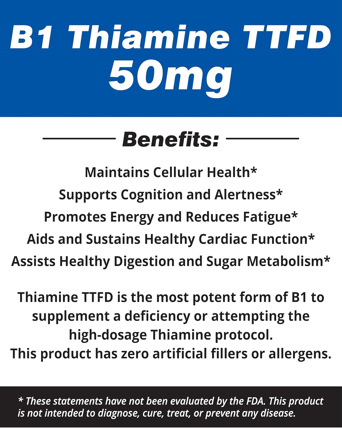 Vitamin B1 Thiamine TTFD - Thiamine Tetrahydrofurfuryl Disulfide, 50 mg, 250 Capsules - görsel 4