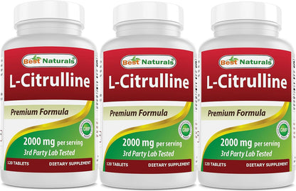 Best Naturals L-Citrulline 2000mg per Serving – Non-GMO & Gluten-free – 120 Tablets (Pack of 2)