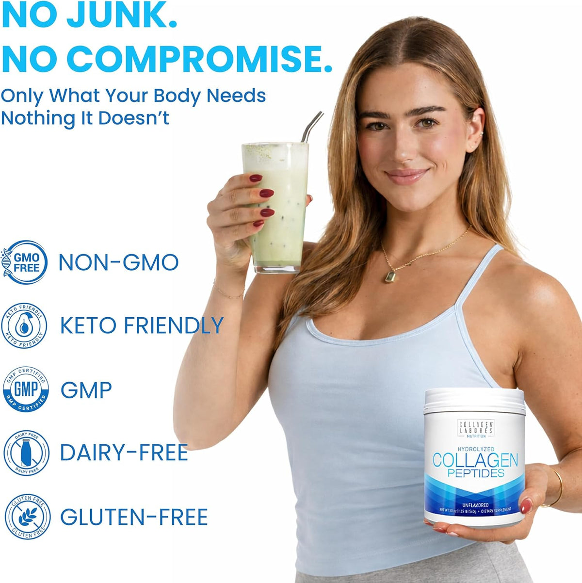 Pure Hydrolysed Collagen Peptides – Unflavoured, Grass-Fed, Pasture-Raised (567 g) - görsel 6