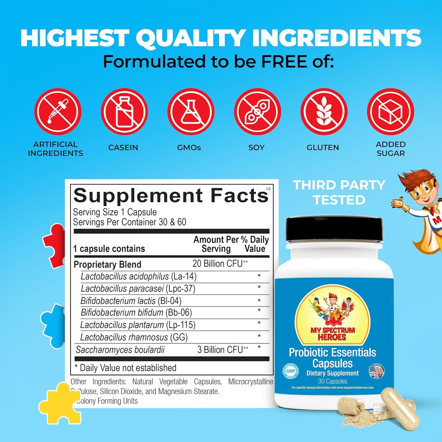 Probiotic Capsules for Digestive Health – 20 Billion CFUs, 7 Diverse Strains - görsel 5