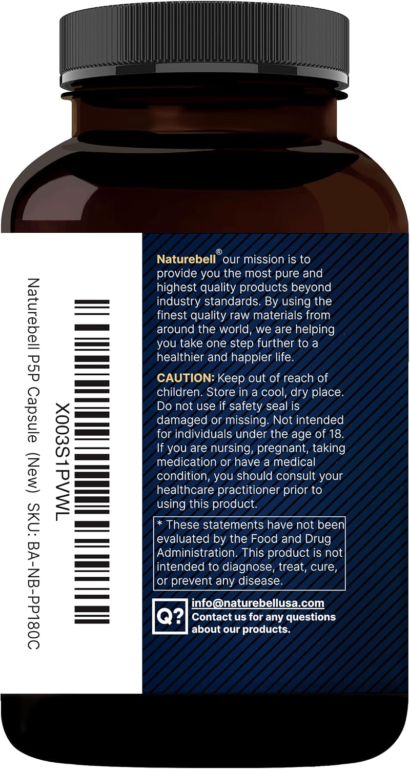 NatureBell P5P Vitamin B6 100mg, 240 Capsules - Activated Pyridoxal 5'-Phosphate - görsel 8