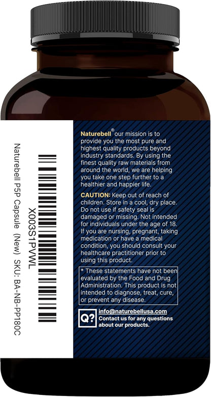 NatureBell P5P Vitamin B6 100mg, 240 Capsules - Activated Pyridoxal 5'-Phosphate