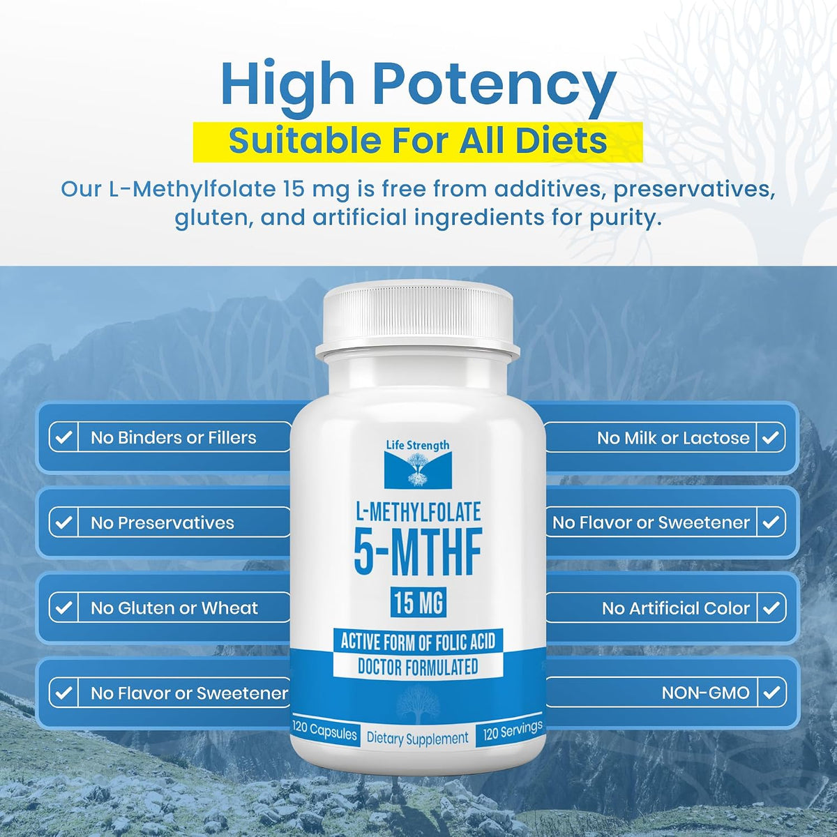 LifeStrength L-Methylfolate 15 mg, 120 Capsules - görsel 4