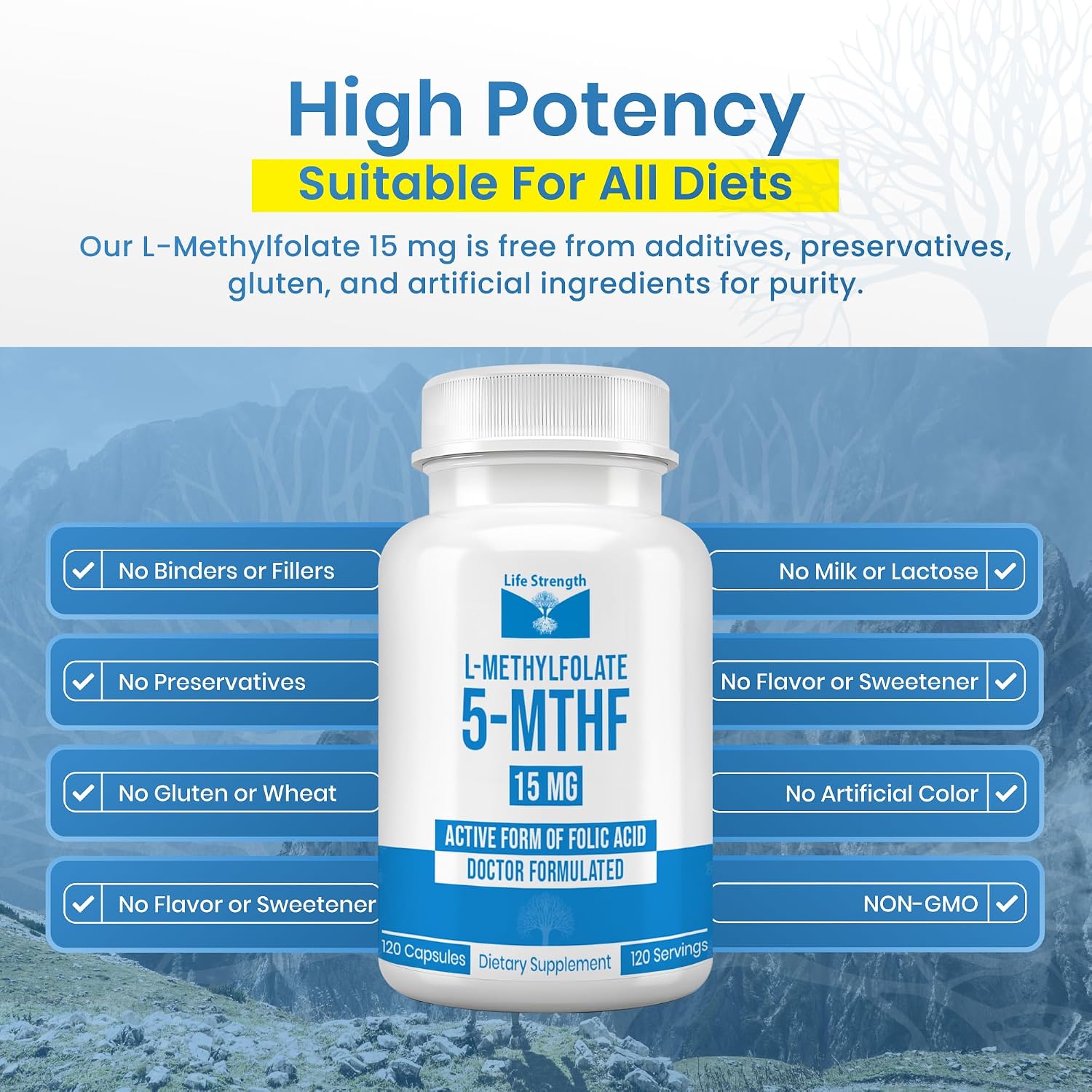LifeStrength L-Methylfolate 15 mg, 120 Capsules - görsel 4