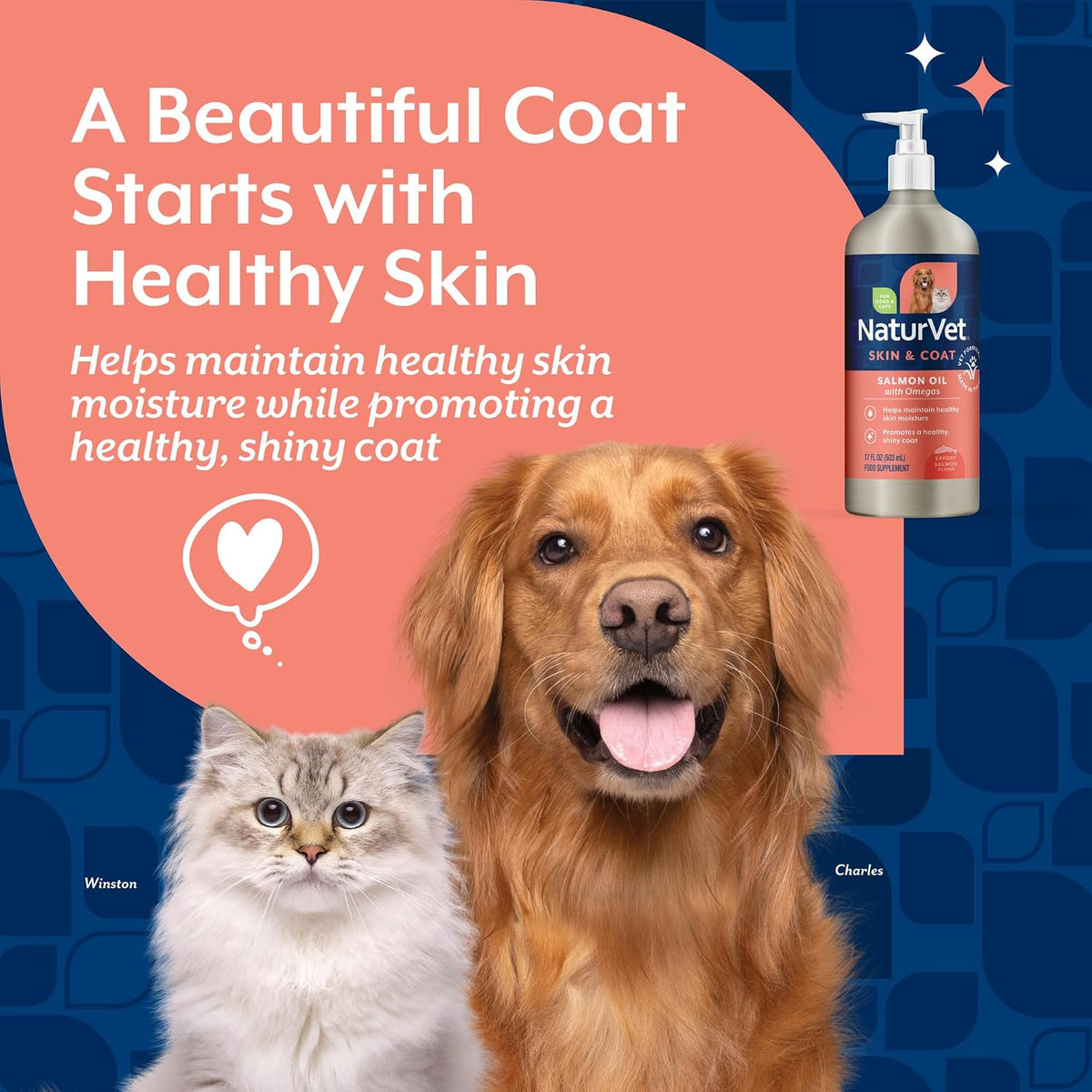 NaturVet – Salmon Oil Skin & Coat Plus Omegas | Supports Healthy Skin & Glossy Coat | Natural Source of Omega-3 & 6 Fatty Acids | for Dogs & Cats (500 ml) - görsel 3