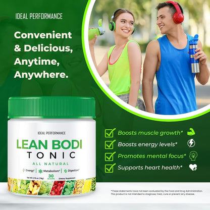 Lean Bodi Tonic Powder - Maximum Strength Official Formula with Vitamin B6 and BCAA