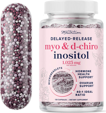 Myo-Inositol & D-Chiro Inositol 40:1 Ratio – Hormone Balance & Ovarian Support, 120 Capsules