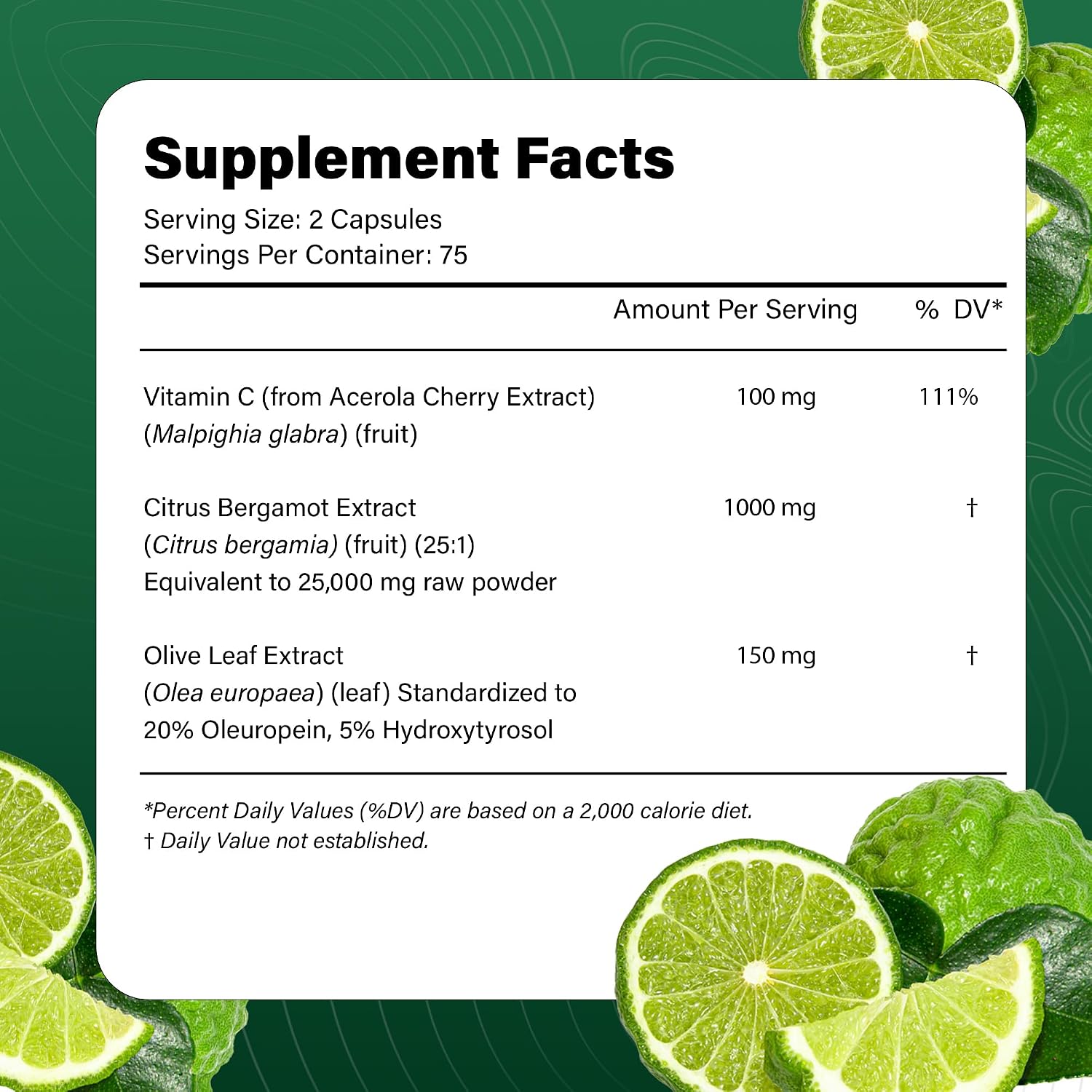 25x Concentrated Citrus Bergamot Extract Capsules, 1000mg per Serving, 150 Veggie Capsules - görsel 3