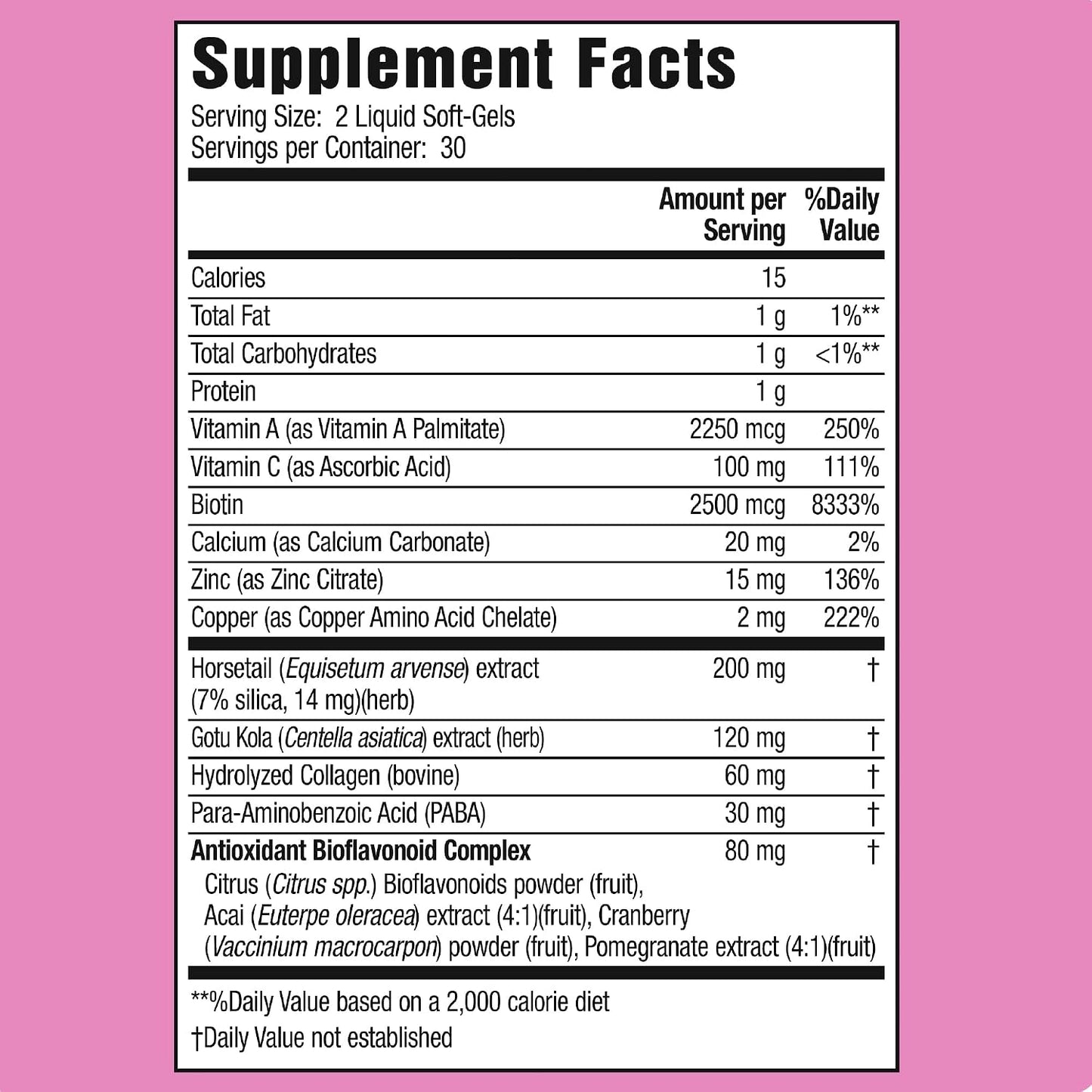 Applied Nutrition Longer Stronger Hair & Nails – 60 Liquid Softgels, Pack of 3 – Biotin, Silica & Collagen – 90 Servings - görsel 2