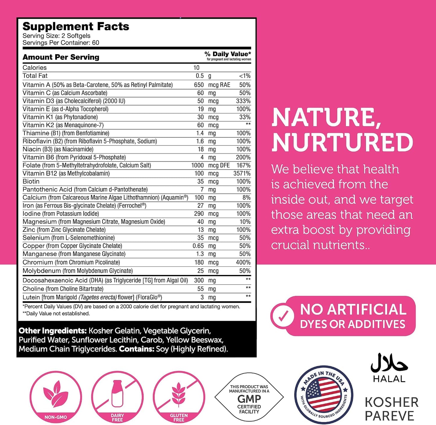 Zahler Prenatal +DHA 300 – Methylated Folate and DHA Supplement for Pregnancy – 120 Softgels - görsel 4