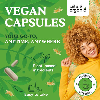 Wild & Organic Sea Moss Capsules - Irish Sea Moss Complex with Bladderwrack for Overall Wellbeing - 180 Vegan Seamoss Capsules