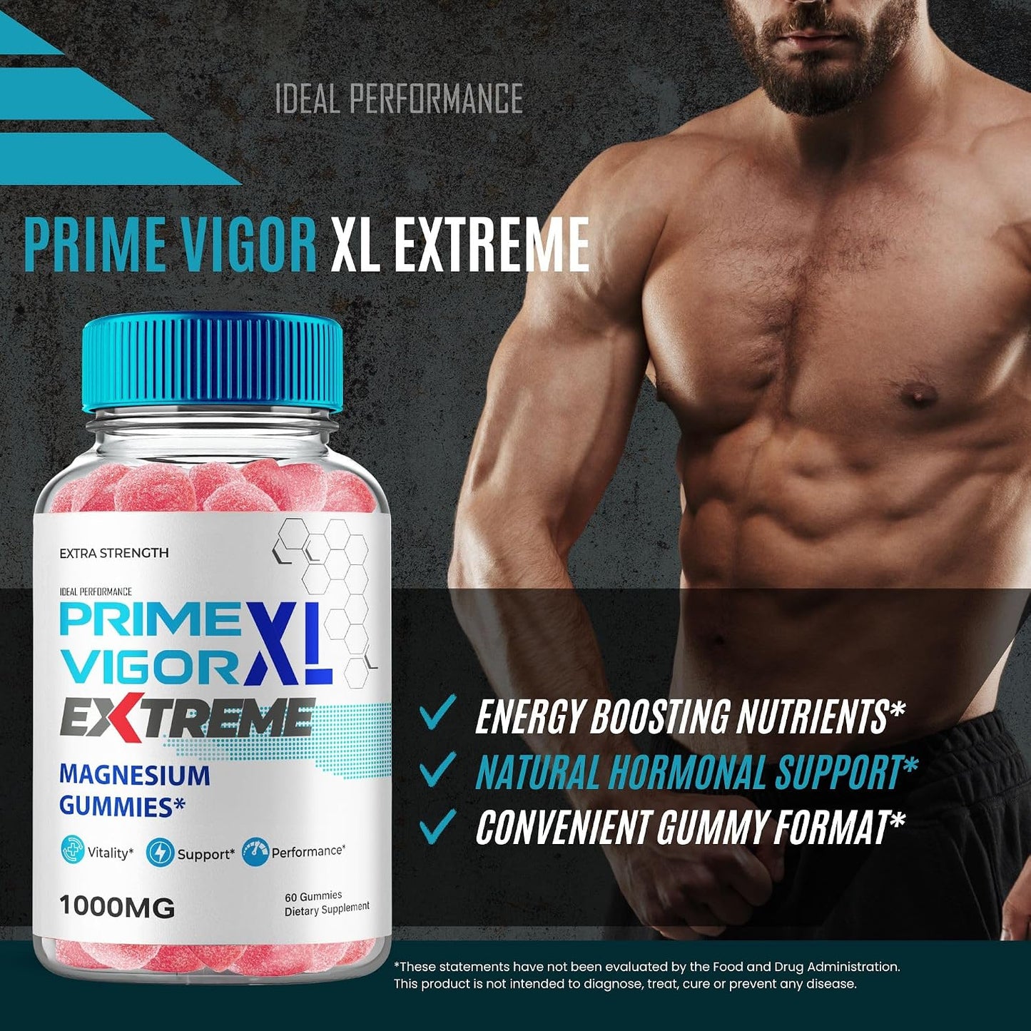 Prime Vigour XL Extreme Gummies - Extra Strength Men's Supplement for Stamina, Endurance & Energy (3-Pack) - görsel 6