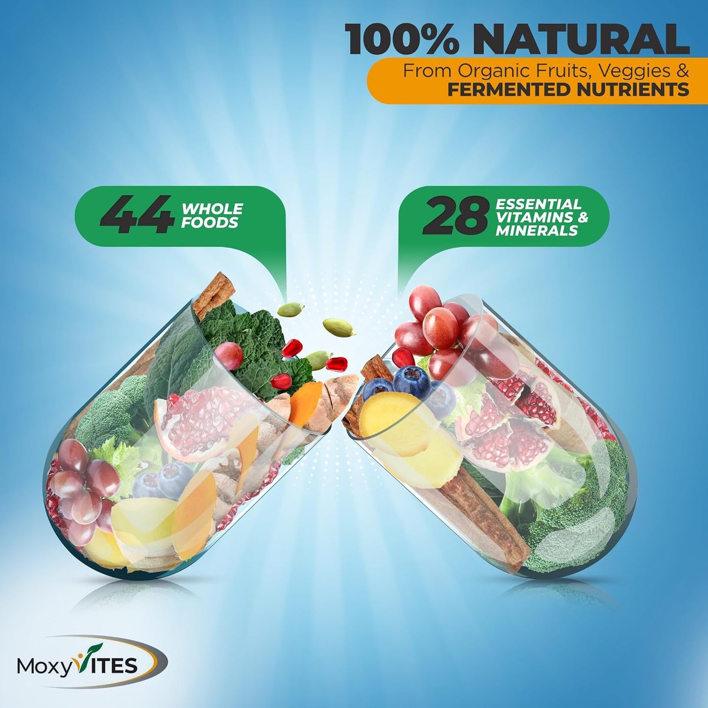 Methylated Men's Multivitamin with 44 Organic Whole Foods & Fermented Nutrients - görsel 5