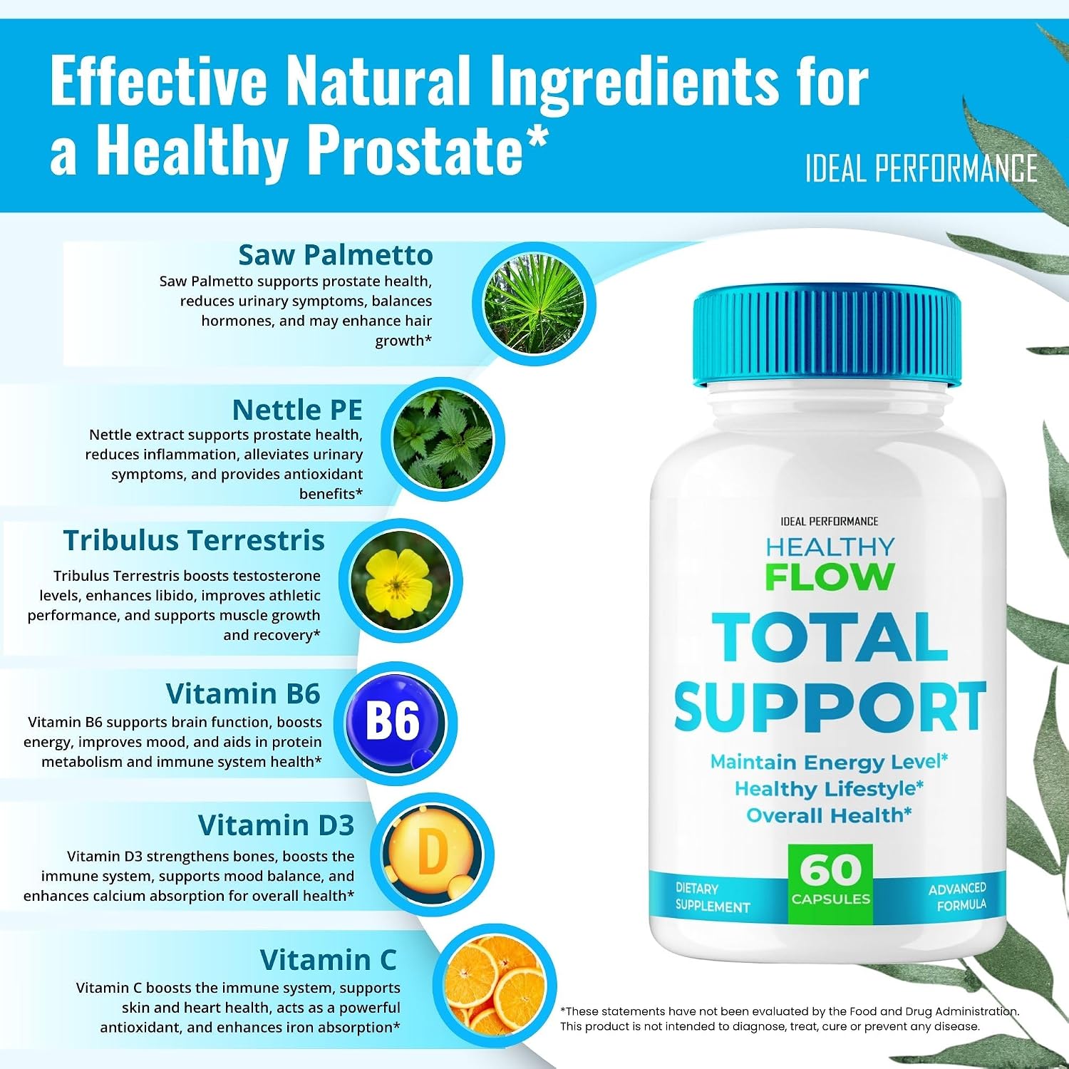 Healthy Flow Total Support Capsules – Official HealthyFlow Advanced Formula, All-Natural Extra Strength (3 Pack) - görsel 6