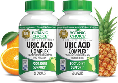 Botanic Choice Uric Acid Complex - Celery Seed & Bromelain Food Supplement, 60 Capsules