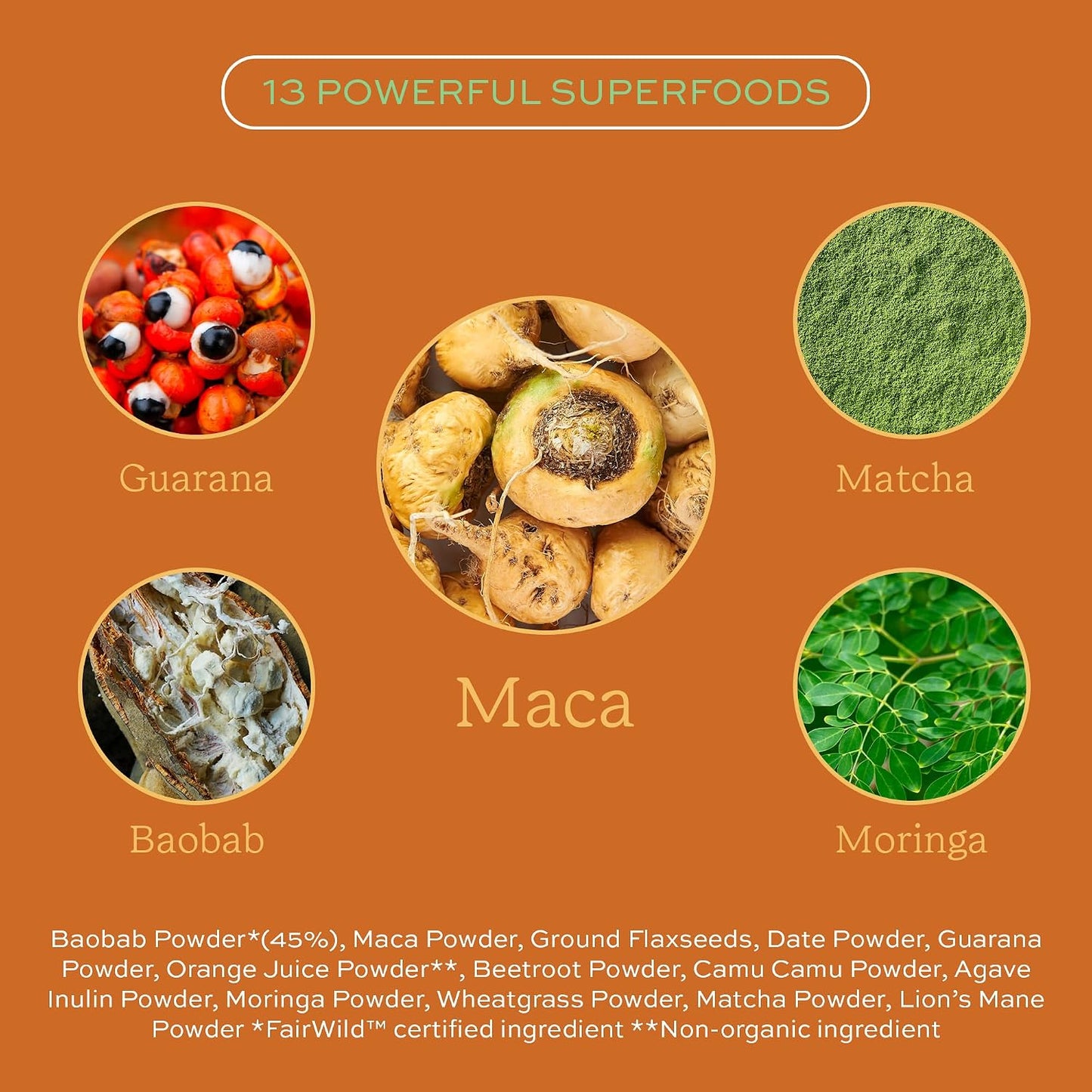 Aduna Organic Energy Superfood Blend - Natural Stir-In Powder with 13 Superfoods, 250g - görsel 5