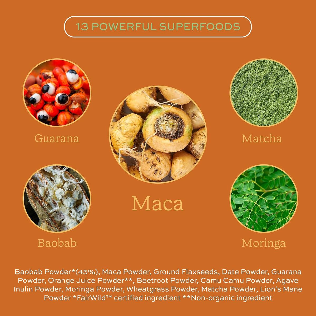 Aduna Organic Energy Superfood Blend - Natural Stir-In Powder with 13 Superfoods, 250g - görsel 5