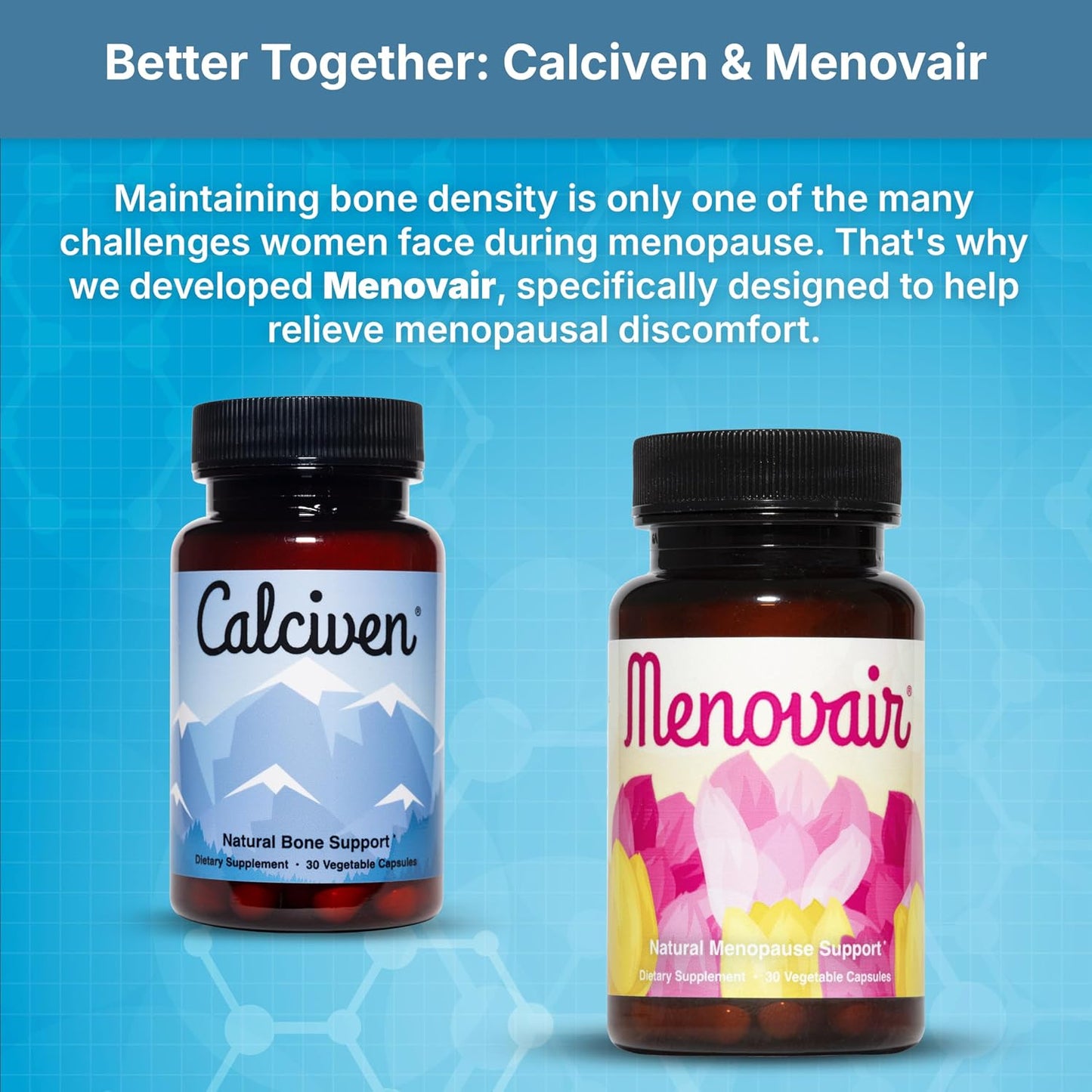 Calciven - Natural Bone Support Supplement with Calcium, Magnesium, Vitamin D3 & K2 - Non-GM, Gluten-free - görsel 9