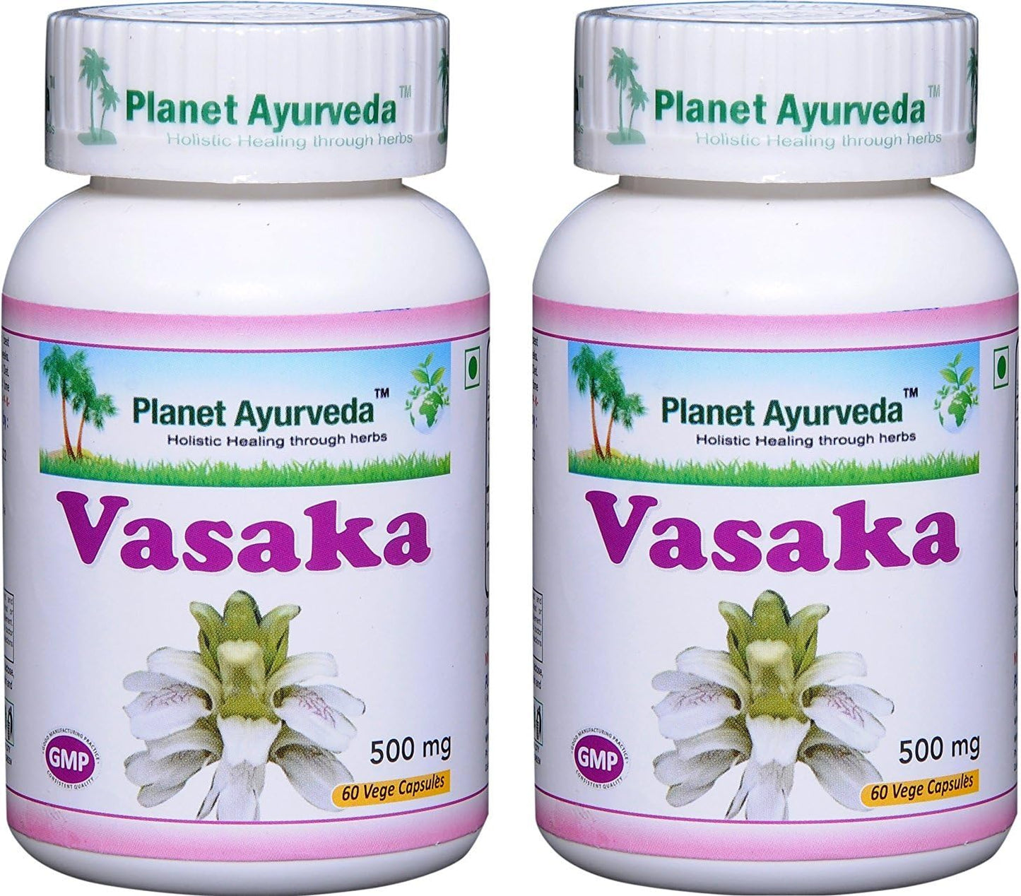 Vasaka - 2 Bottles (Each 60 Capsules, 500mg) - Planet Ayurveda - görsel 1