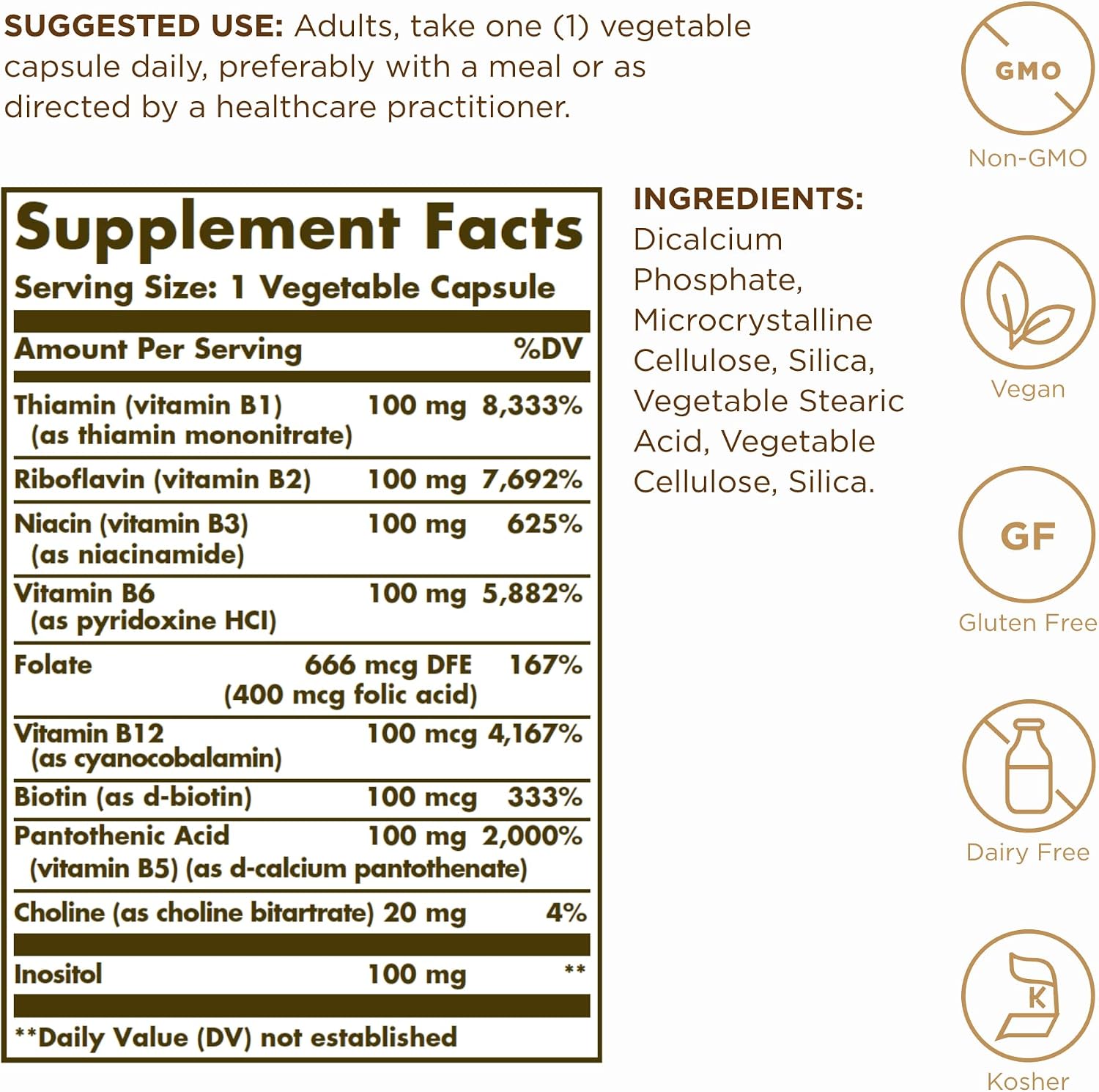 Solgar B-Complex '100' - 200 Vegetable Capsules (2-Pack) - görsel 2