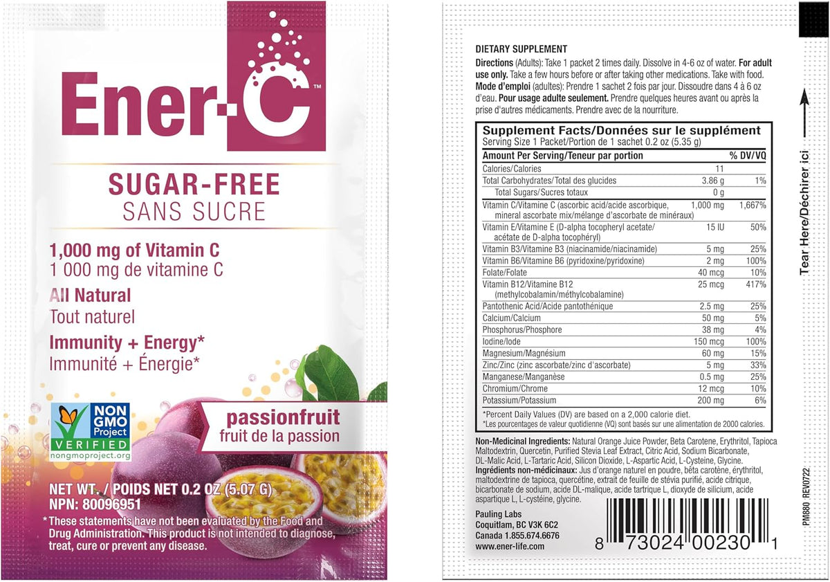 Ener-C Sugar Free Multivitamin Drink Mix - Passionfruit, 30 Count - görsel 7