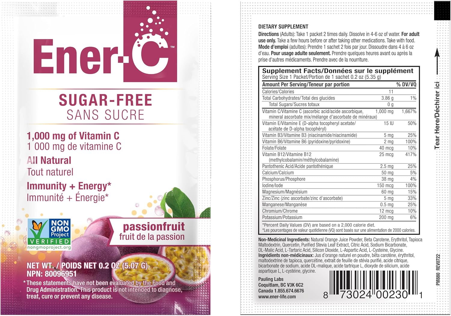 Ener-C Sugar Free Multivitamin Drink Mix - Passionfruit, 30 Count - görsel 7