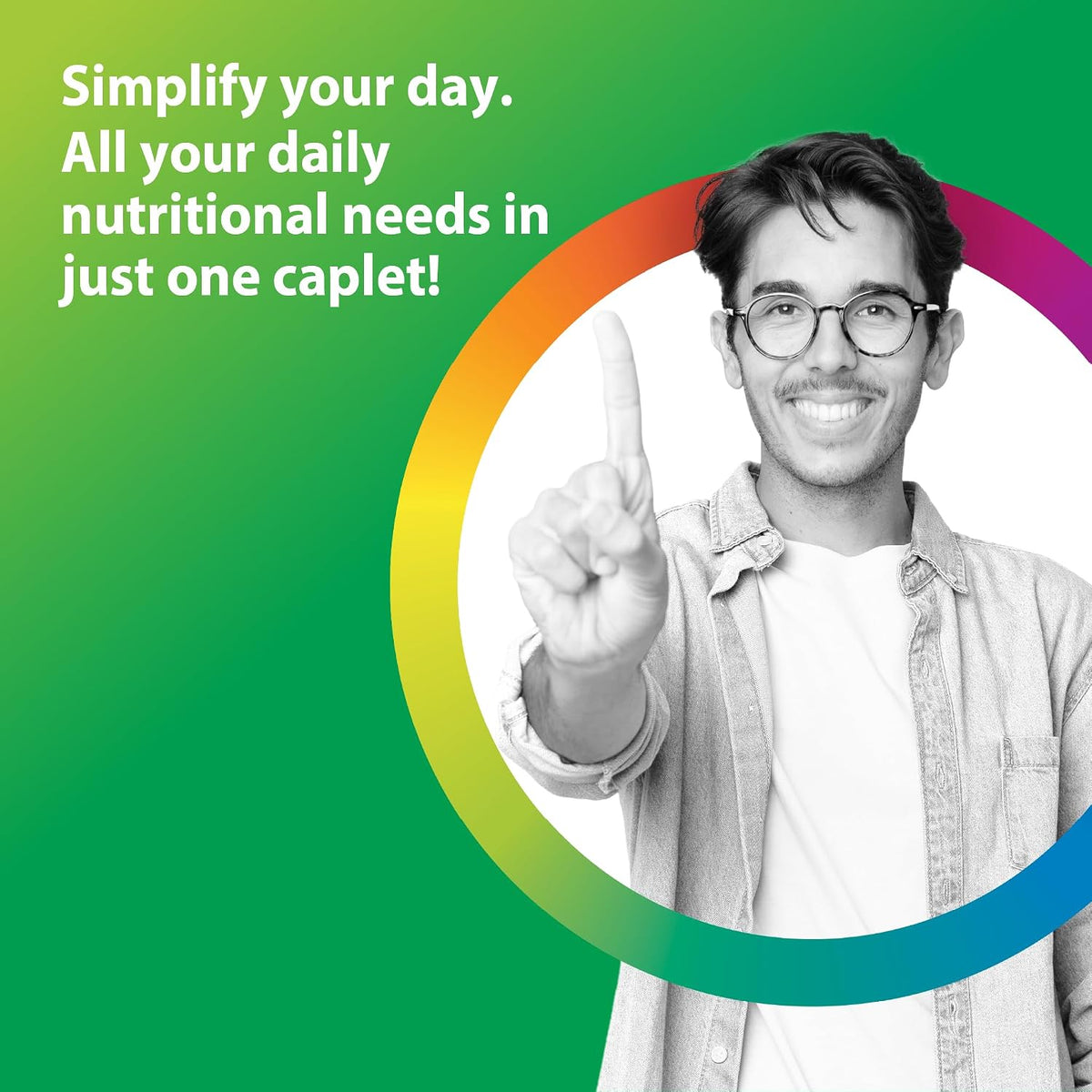 Rainbow Light Men's Multivitamin One+ | 150 Caplets - görsel 3