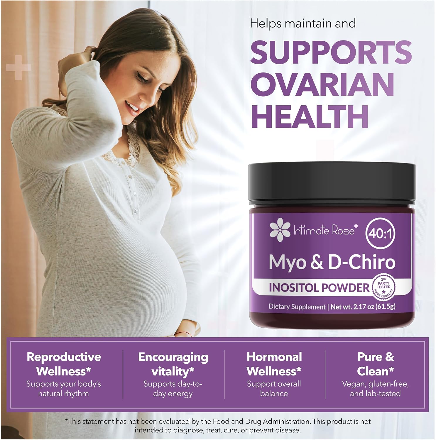 Intimate Rose Inositol Powder for Women - 40:1 Ratio Myo-Inositol & D-Chiro Inositol - görsel 7