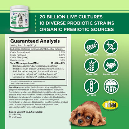 Vital Planet Flora Dog Probiotic Powder – 20 Billion Cultures & 10 Strains for Dogs