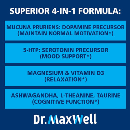 Dr. Maxwell Serotonin & Dopamine Support with Mucuna Pruriens and 5-HTP - 60 Capsules