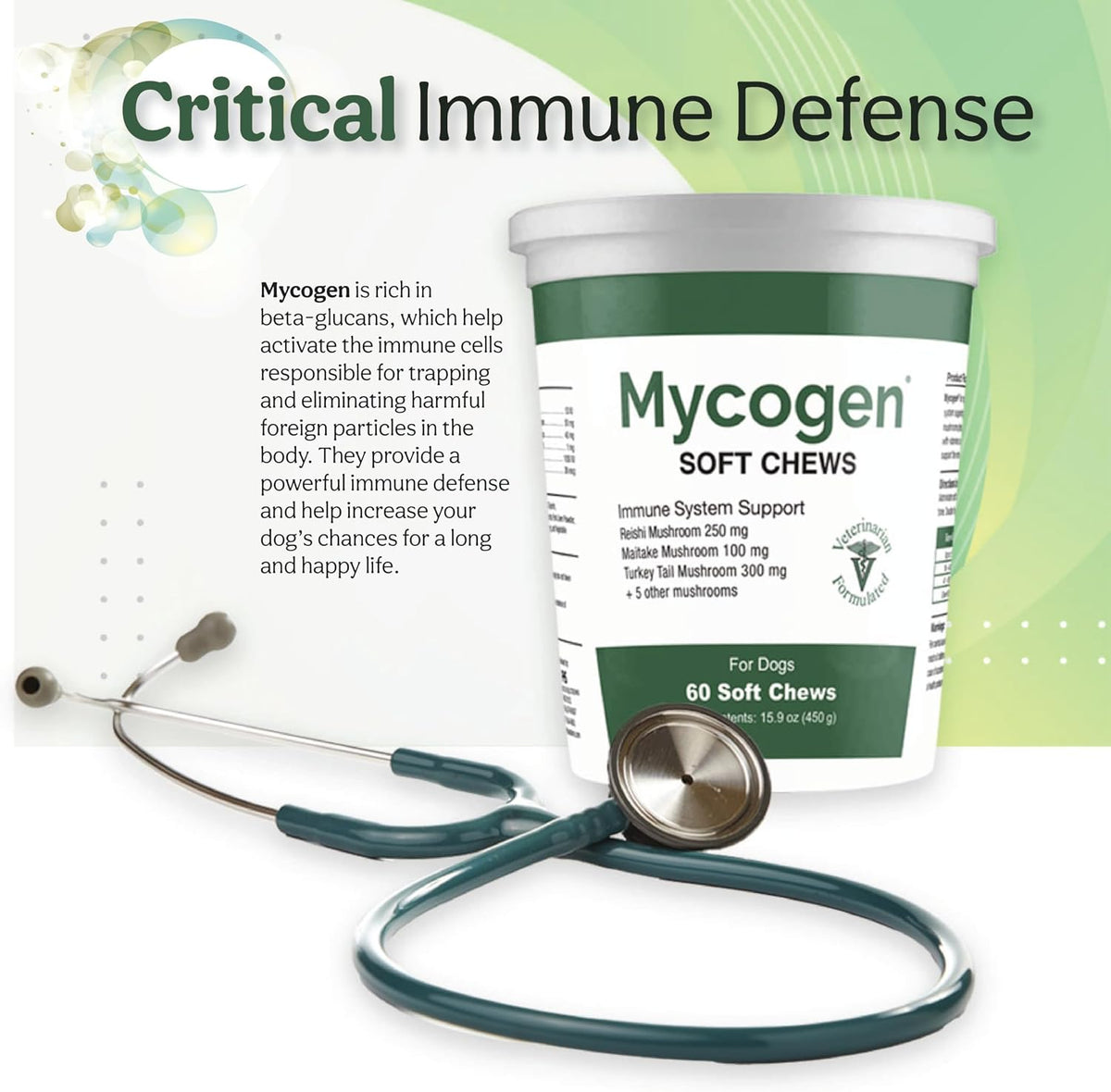 Mycogen Immune Support for Dogs – Beta Glucan, Reishi, Shiitake & Maitake Mushroom Blend – 60 Tasty Liver-Flavoured Soft Chews - görsel 5