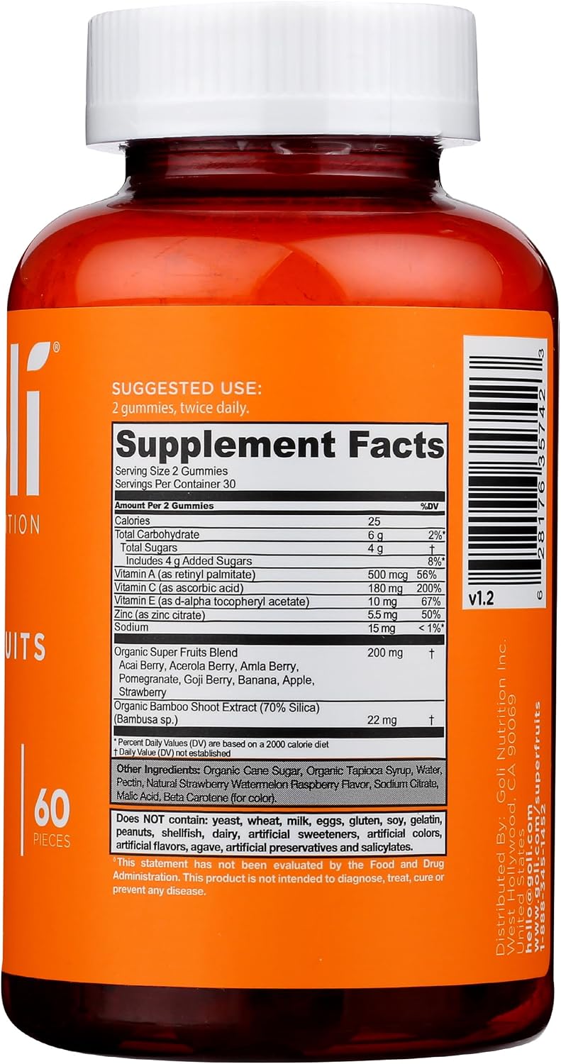 Goli Nutrition Superfruits Gummies, Mixed Fruit, 60 Count - görsel 5