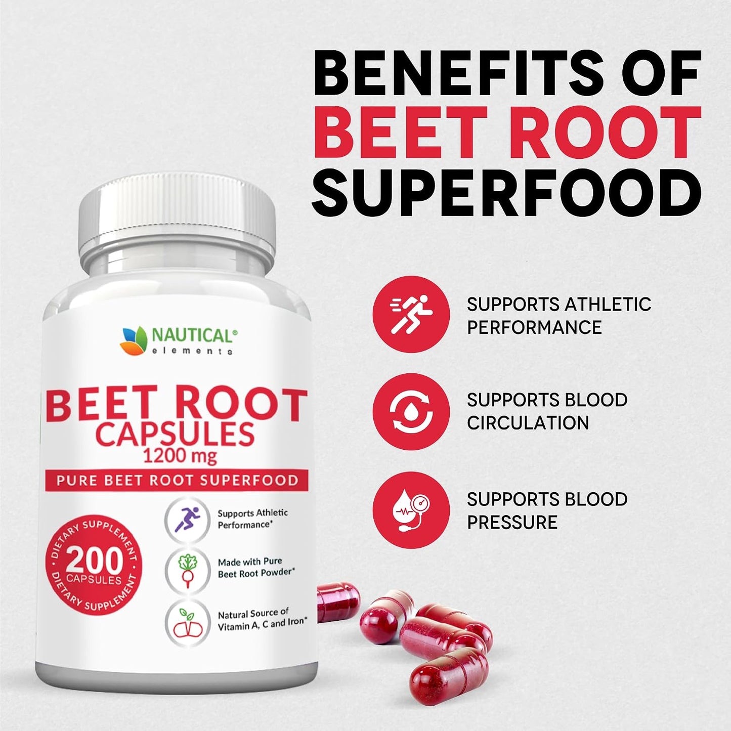 Beetroot Capsules – 1200mg, 200 Count - görsel 4