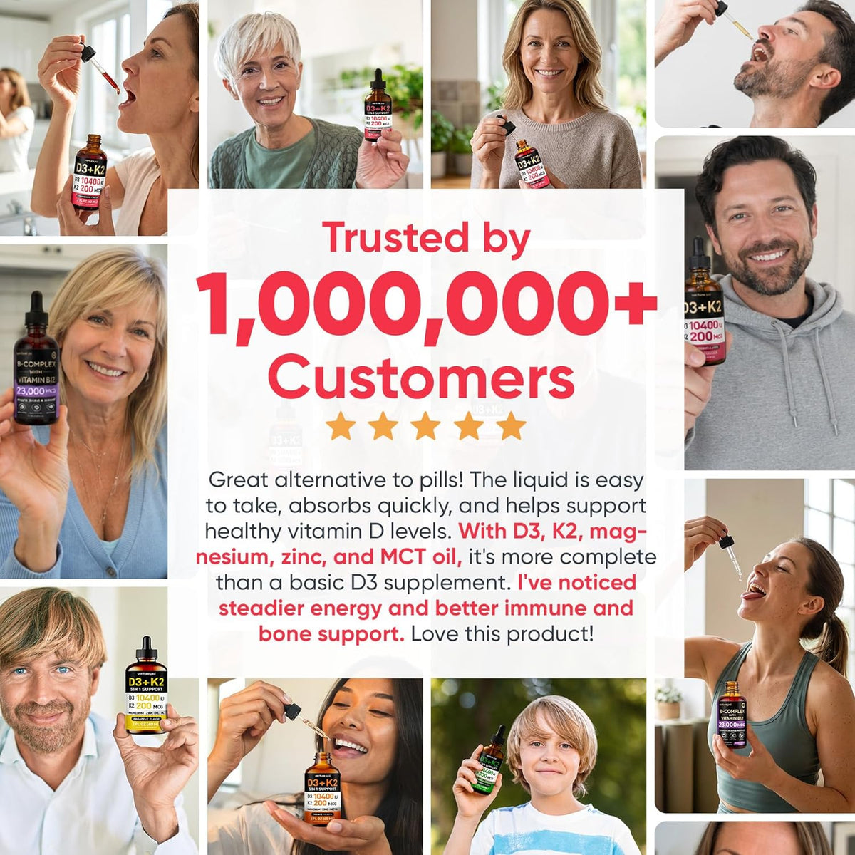 Venture Pal Vitamin D3 K2 Drops 10000 IU & 200mcg MK-7 with Magnesium and Zinc - görsel 7