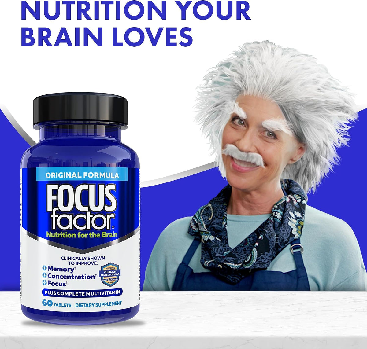 Focus Factor Brain Supplement – Complete Multivitamin with Bacopa Monnieri, Vitamins B6, B12, D & Tyrosine (60 Tablets) - görsel 5