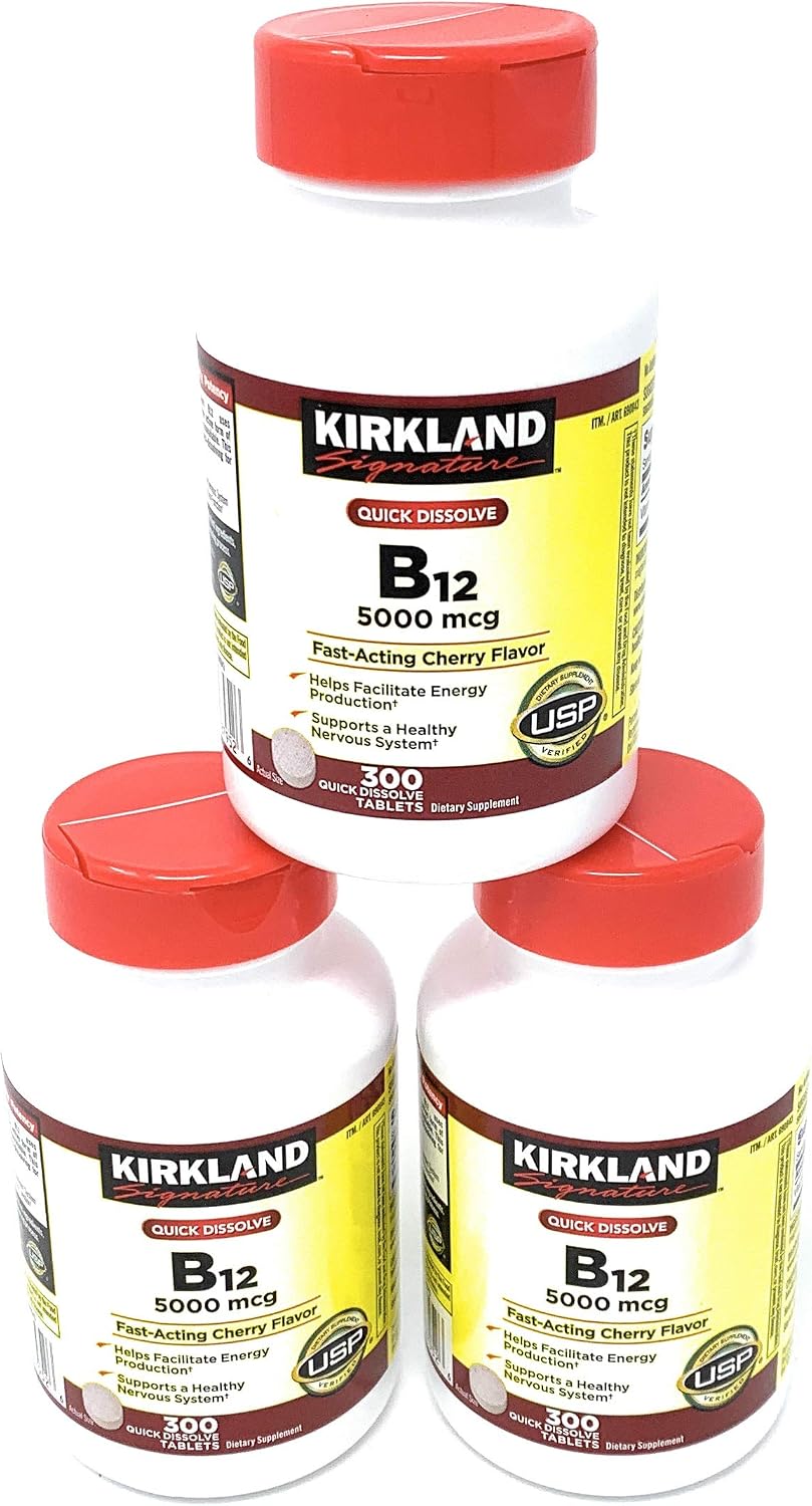 Kirkland Signature Sublingual B-12 5000 mcg, 3 Bottles (300 Tablets) - görsel 1