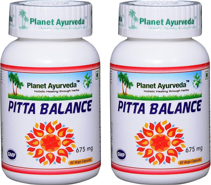Planet Ayurveda Pitta Balance – 2 Bottles (60 Capsules Each, 675mg)