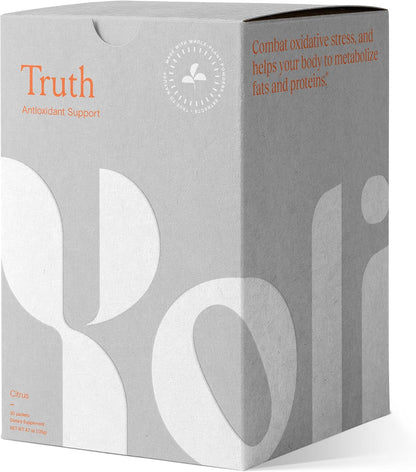 Yoli Truth Antioxidant and Immune Support, Citrus Flavour, 30 Sachets Box | Antioxidant and immune blend with vitamin C, botanicals, superfruits and minerals to support daily wellness and vitality.