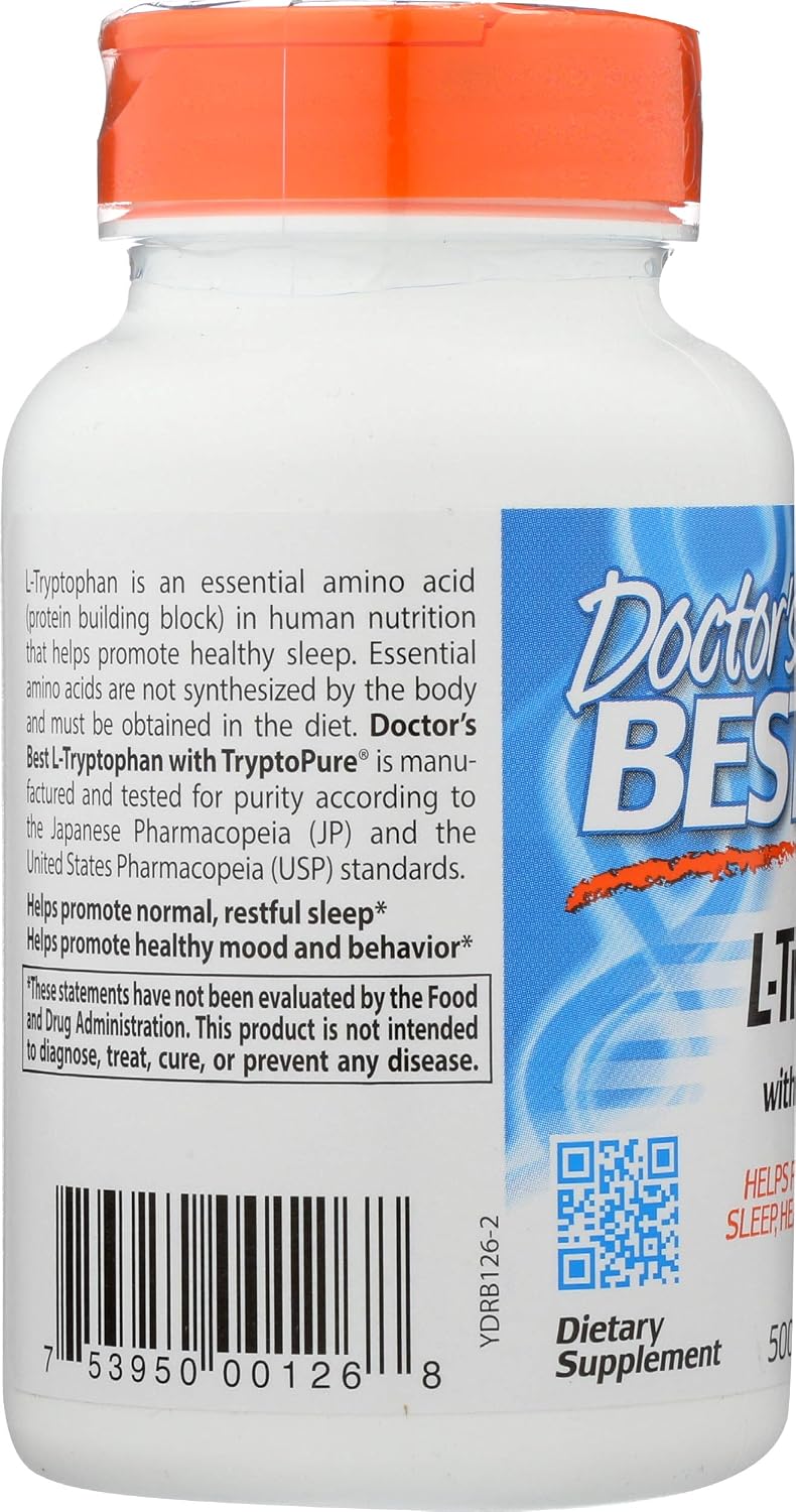 Doctor's BEST L-Tryptophan 500 mg Food Supplement - görsel 4