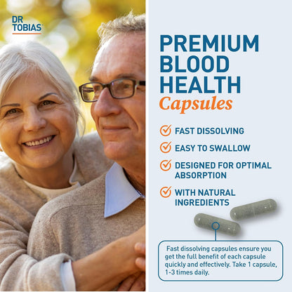 Dr. Tobias Blood Pressure Support – Hawthorn, Hibiscus, Olive Leaf & Garlic – 90 Capsules