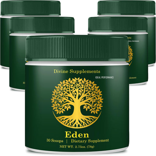 Eden Powder - Official Eden Energy Supplement Powder - Maximum Strength, All-Natural Overall Health, Energy and Immune Support (5 Pack)