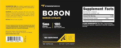 PrimaForce Boron Capsules 5 mg, 180 Vegetarian Capsules
