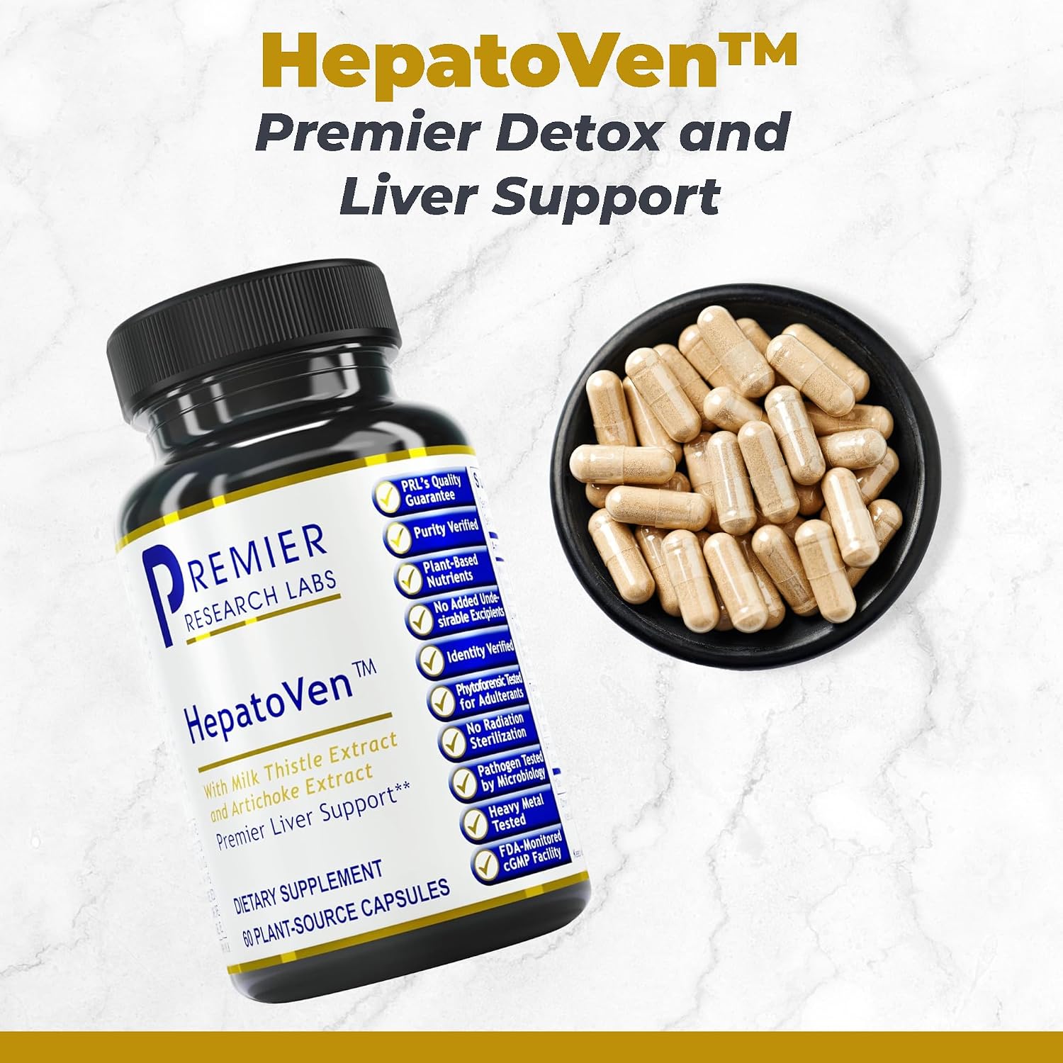 Premier Research Labs HepatoVen – Milk Thistle Liver Support with Artichoke Extract – 60 Vegetarian Capsules - görsel 2