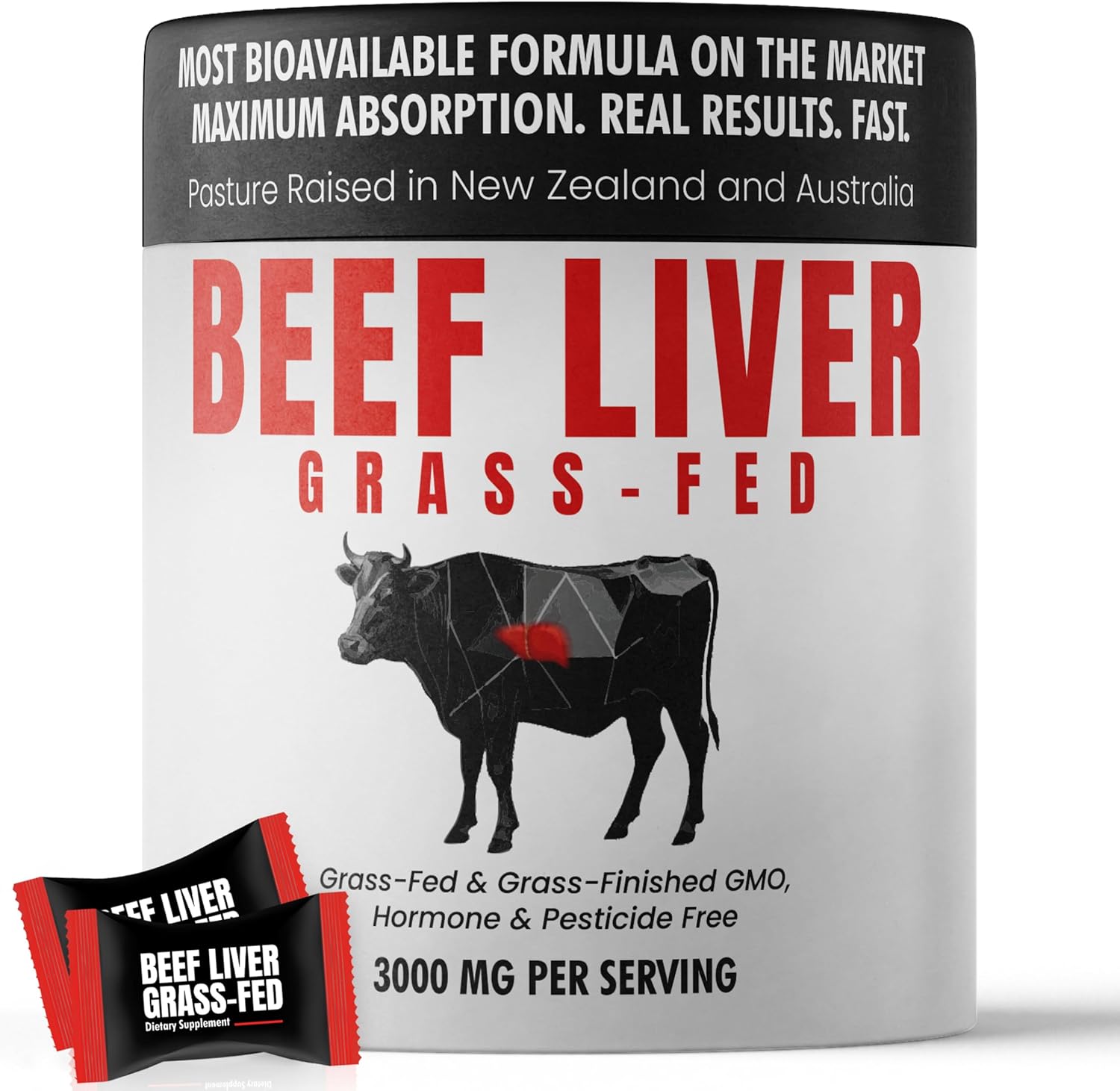 Terramed Just Think Comfort Grass-Fed Beef Liver Gummies, 60 Gummies - görsel 1