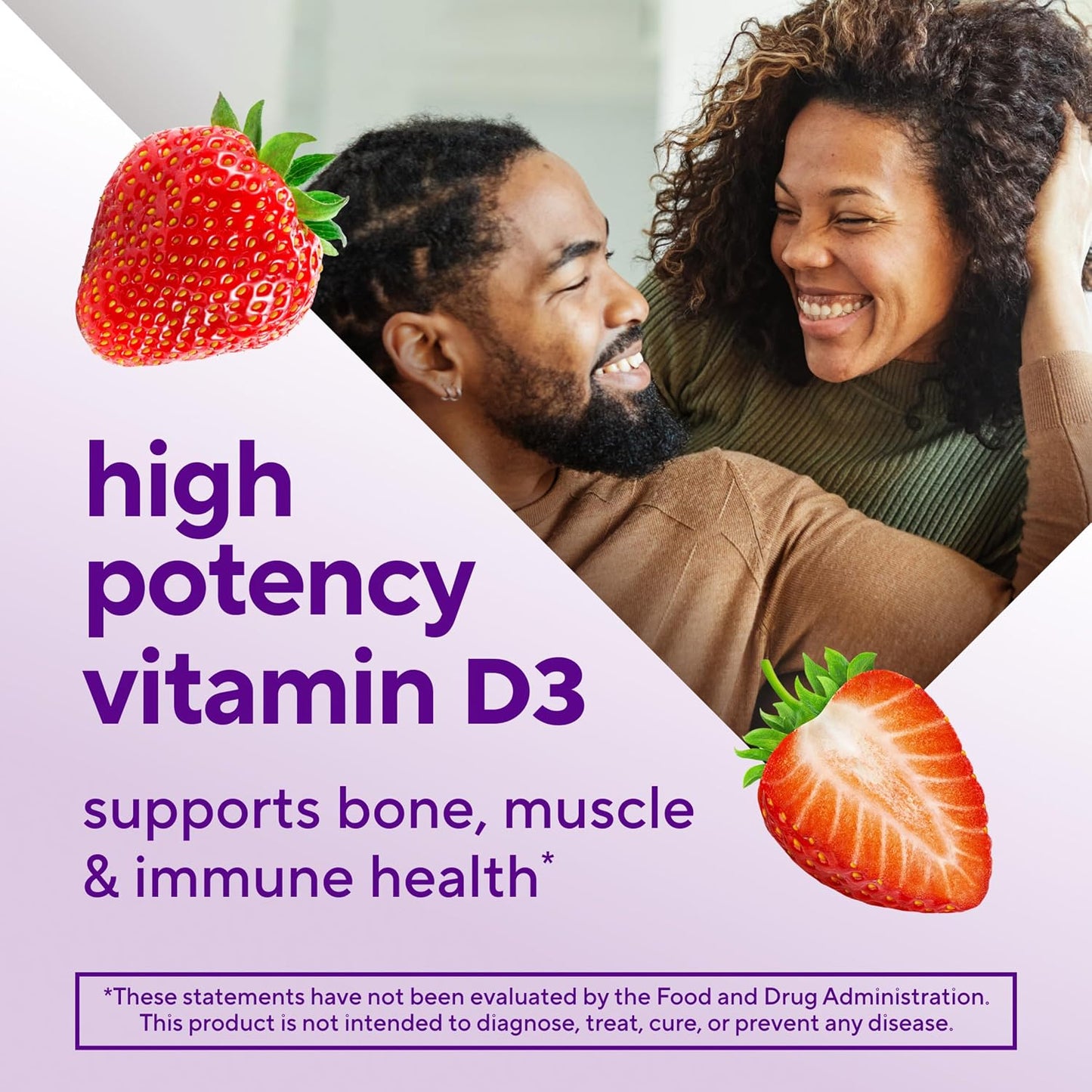 Vitafusion Extra Strength Vitamin D3 Gummies, Strawberry, 120 Count - görsel 3