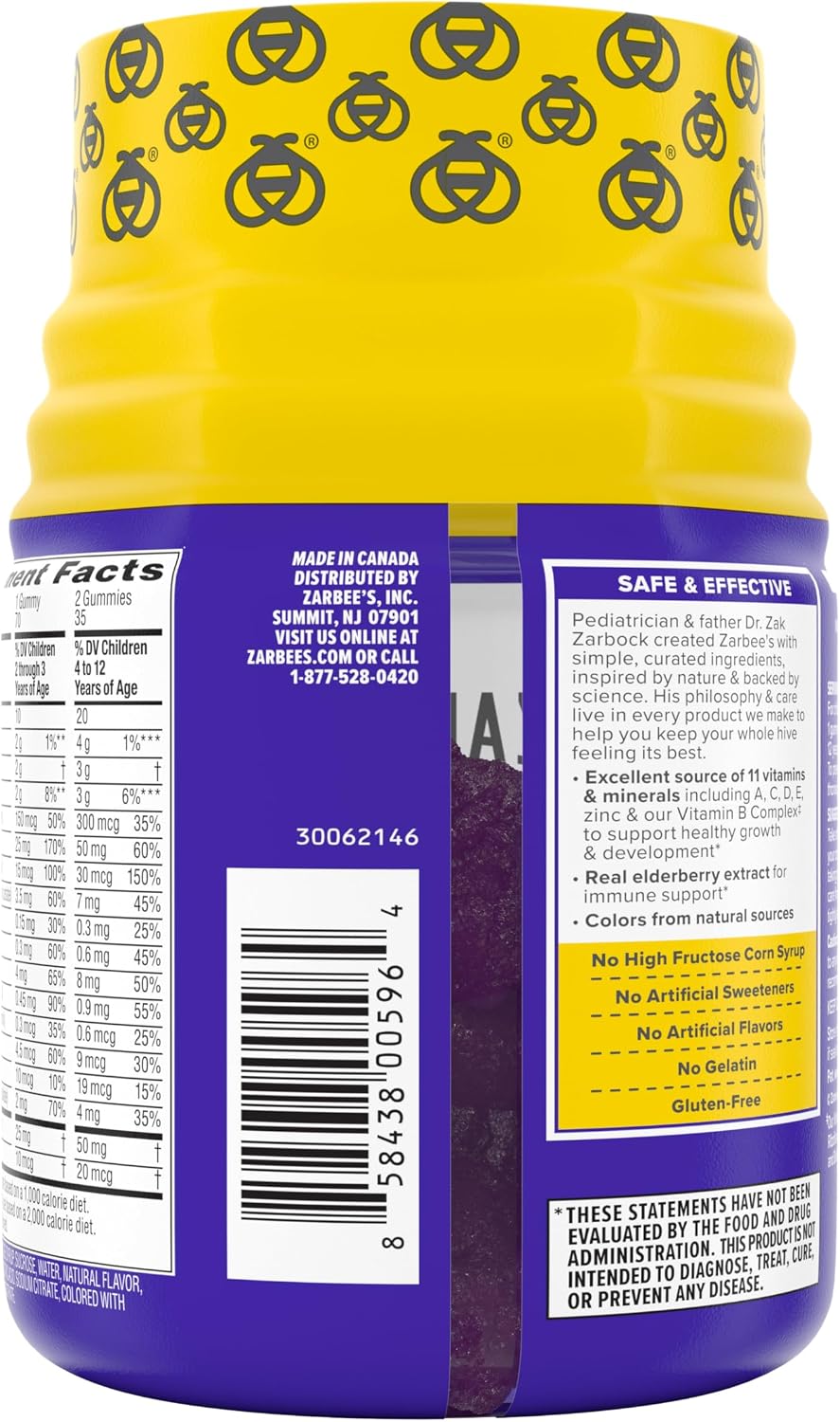 Zarbee's Complete Kids Multivitamin Gummies + Immune Support, 70 Gummies - görsel 8