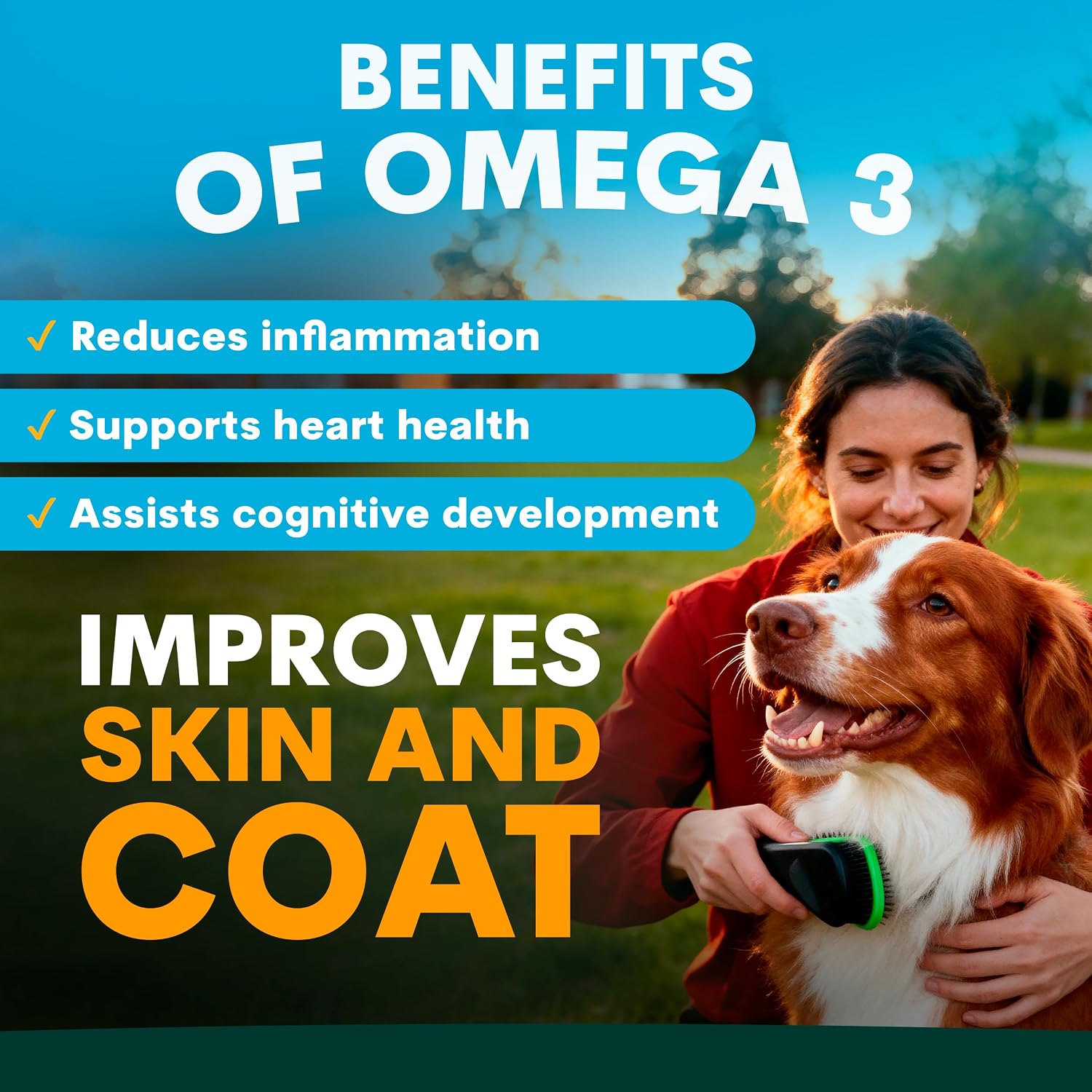Petz Park Dog Skin and Coat Supplement – 90 Scoops, Omega‑3 for Dogs - görsel 3
