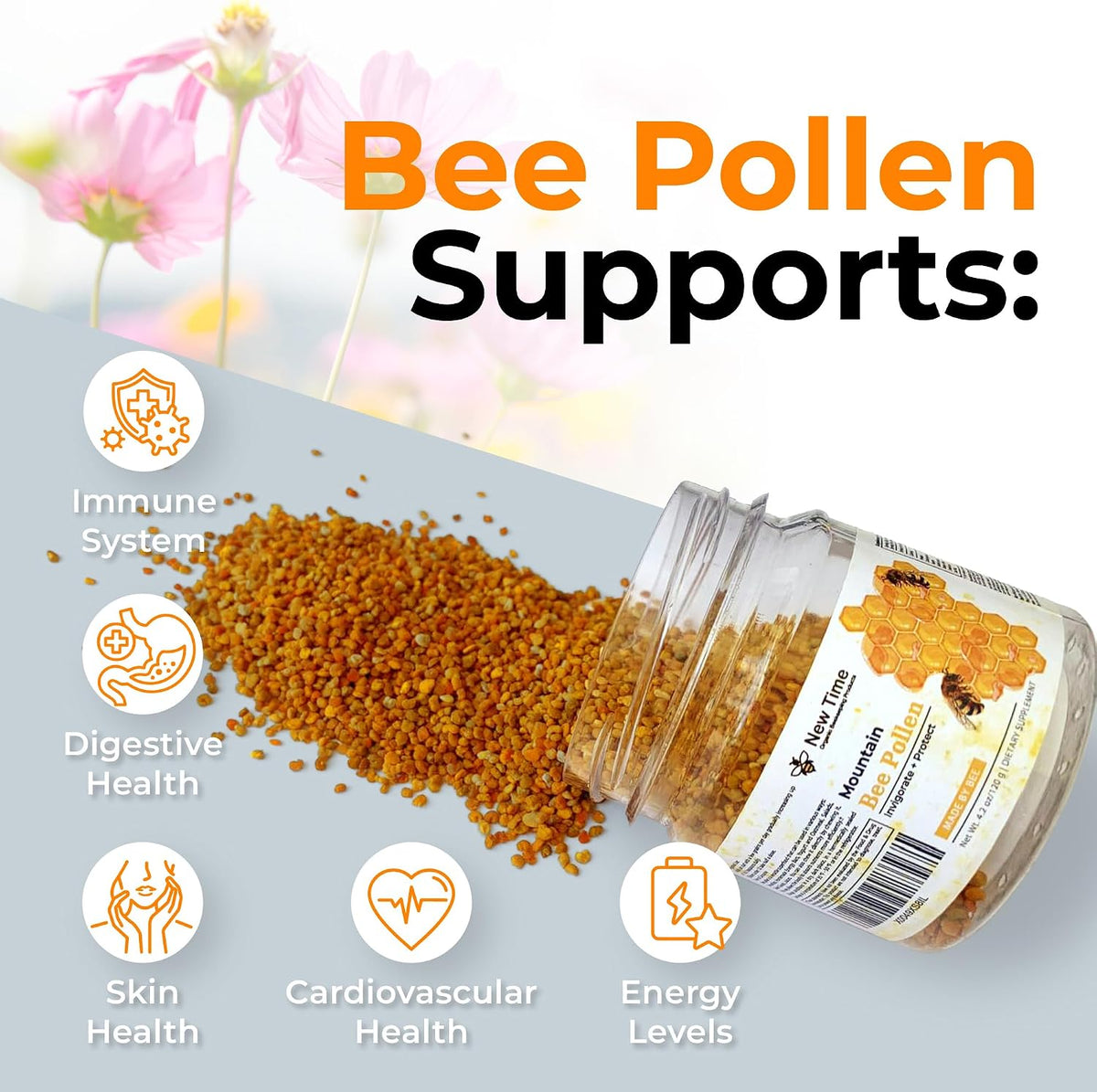 Bee Pollen Granules for Women – Organic Dietary Supplement – Morning Energy Boost (119 g) - görsel 4