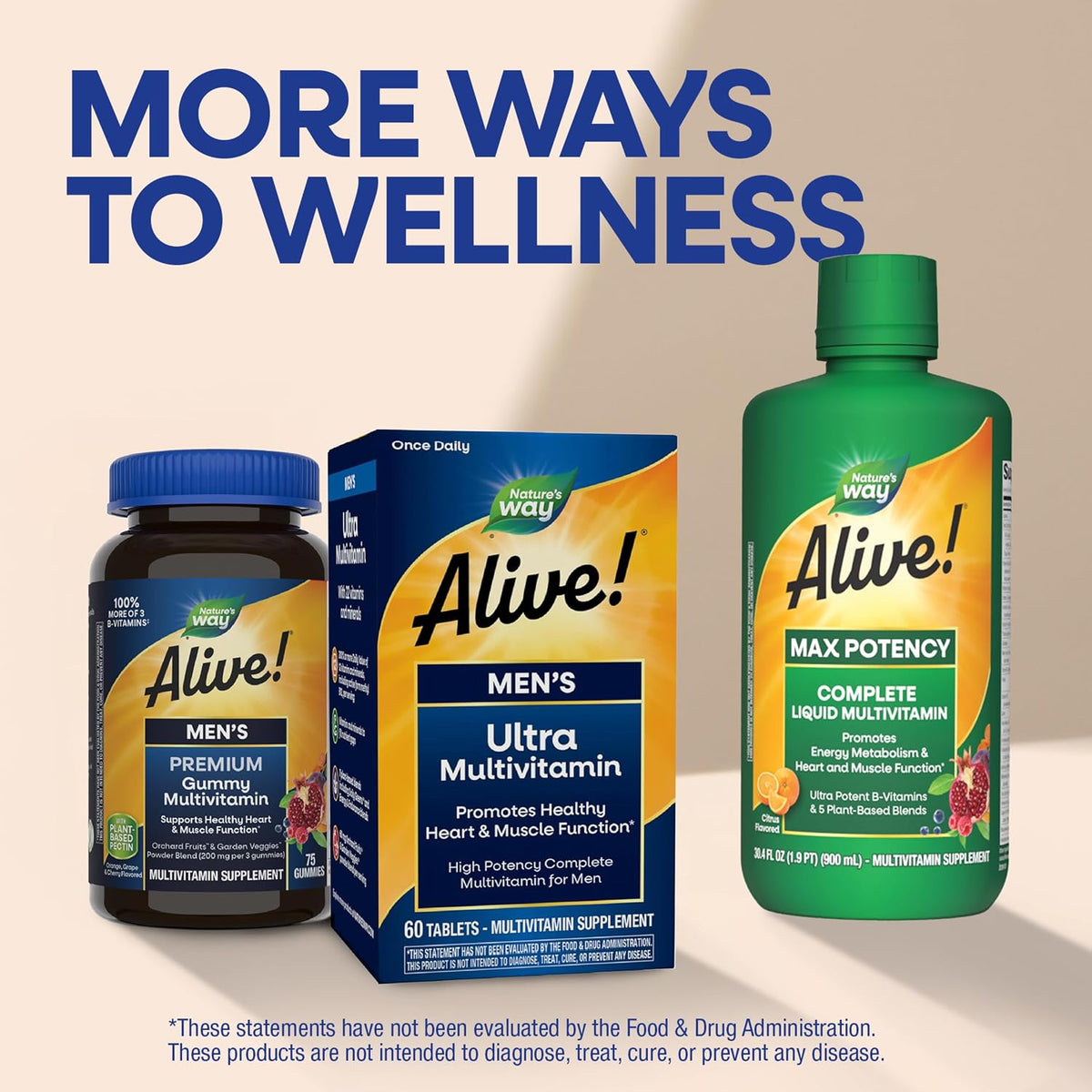 Nature's Way Alive! Men's Once Daily Ultra Potency Multivitamin Tablets, 60 Tablets - görsel 8